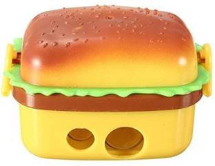 KAYKON 10 Burger Shape Eraser Sharpener Return Birthday Gift For Boys Non-Toxic Eraser