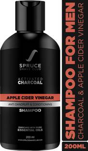 SPRUCE SHAVE CLUB Charcoal Shampoo For Men With Apple Cider Vinegar | Natural Anti Dandruff Shampoo