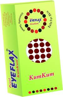 PEARL EYEFLAX Kumkum Bindi Dark Maroon Round Box with 15 Flaps DMR 4.5 (Dark Maroon) Forehead Maroon Bindis