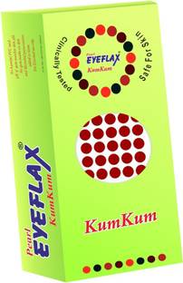 PEARL EYEFLAX Kumkum Bindi Light Maroon Round Box with 15 Flaps LMR 6 (Light Maroon) Forehead Maroon Bindis