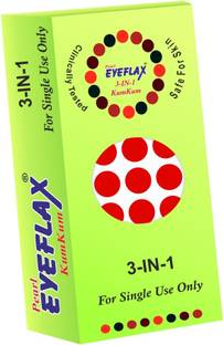 PEARL EYEFLAX Kumkum Bindi Red Round Box with 15 Flaps RR 2.5 (Red) Forehead Red Bindis