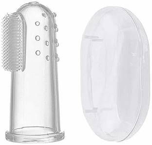 Lifekrafts Silicon Baby Finger Toothbrush , Baby Finger Brush Tongue Cleaner with storage box Soft Toothbrush