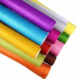 SHARMA BUSINESS Glitter Sheets A4 Size For Craft For Art and Craft Glitter Sparkle Sheets