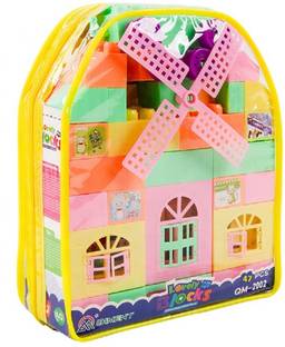 JAYNIL ENTERPRISE Learning Happy Blocks with Numbers and DIY Stickers ( Set of 47 Pcs )