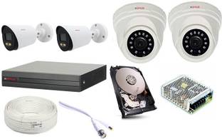 CP PLUS CP PLUS GUARD+ 2 BULLET COLOR CAMERA, 2 indigo DOME camera, 2.4MP AND ALL ACCESSORIES. Security Camera