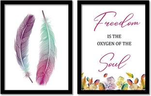 Rainbow Arts Modern Art Freedon & Soul Framed Paintings For Wall Decor| Painting for Living Room Degital Reprint With High Quality PCF Glass | Framed Posters | Motivation quotes for office wall , Room Decor -11X14 inch Digital Reprint 14 inch x 11 inch Painting