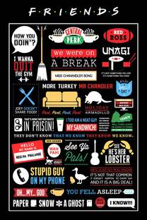 FRIENDS TV Series Quotes Poster Paper Print