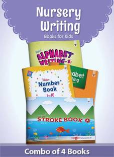 Nursery Writing Books For Kids In English | 2 To 5 Year Old Children | Learn And Practice ABC Capital And Small Alphabet, 1 To 10 Numbers, Tracing Strokes And Pattern Writing | Includes Colourful Pictures And Activities For Preschool | Set Of 4 Books