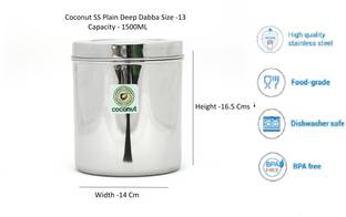 COCONUT Steel Spice Container  - 1.5 L