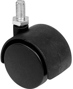 Betlex Threaded Twin Castor Nylon Revolving Chair Wheel (Black) - Set of 5 Appliance Furniture Caster