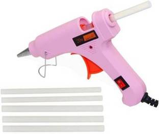 GUNSTICK Pink Glue Gun 20 Watt With 04 transparent Glue Sticks Standard Temperature Corded Glue Gun