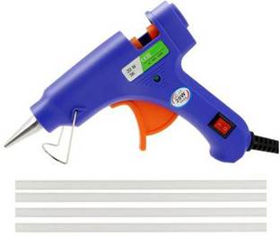 GUNSTICK Blue Glue Gun 20W with 4 transparentGlue Sticks Standard Temperature Corded Glue Gun