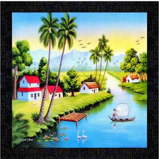 Poster N Frames Poster And Frame Landscape Scenery Poster | Best Gifting Option For Home Decor Digital Reprint 14 inch x 14 inch Painting