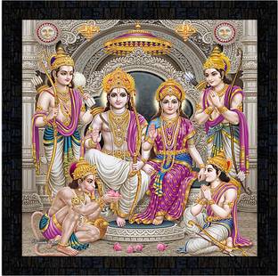 Poster N Frames Poster And Frame Ram Darbar Wall Decoration Photo Frame | Best Home Decor Gift Digital Reprint 14 inch x 14 inch Painting