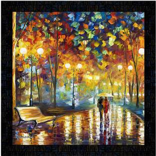 Poster N Frames Poster And Frame Hand Painted Landscape Scenery Poster |Wall Decoration Item Digital Reprint 14 inch x 14 inch Painting