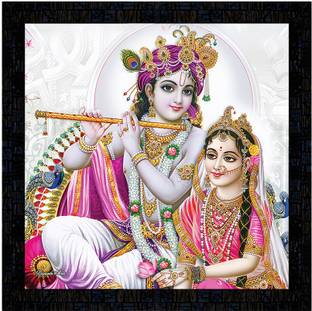 Poster N Frames Poster N Frames framed poster of Radha Krishna Digital Reprint 14 inch x 14 inch Painting