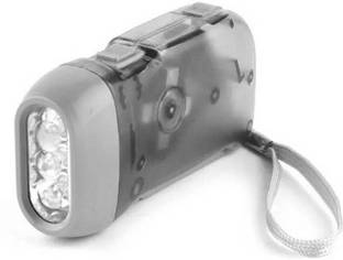 keycrze 3 LED Dynamo Flashlight Hand-Pressing Crank No Battery Torch Torch