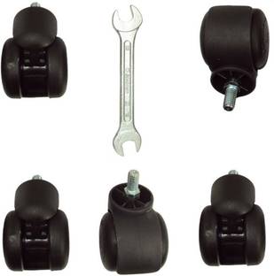Finch Fox Thread Stem Caster (Wheel) for Office Chairs / Furniture - (Set of 5) Pieces With Free Open End Spanner Swivel Furniture Caster