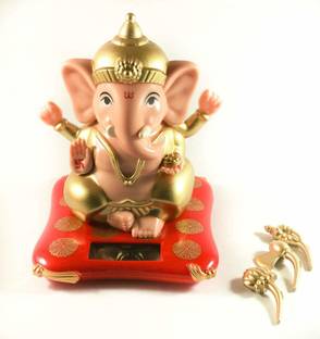 Dev Bhakti Solar ganesha moving body Decorative Showpiece  -  12 cm