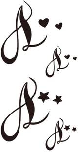 voorkoms name alphabet A Letter Temporary Body Tattoo