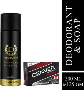 DENVER Caliber Deo 200 Ml & Black Code Soap 125g Deodorant Spray  -  For Men