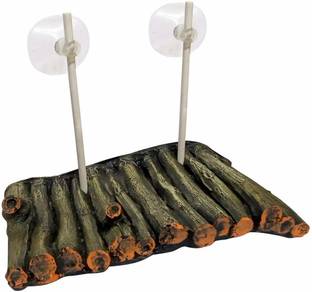 Jainsons Pet Products Bamboo Shape Floating Turtle Island Reptile Turtle Tank Topper Basking Hanging Platform Plastic Perch For Tortoise