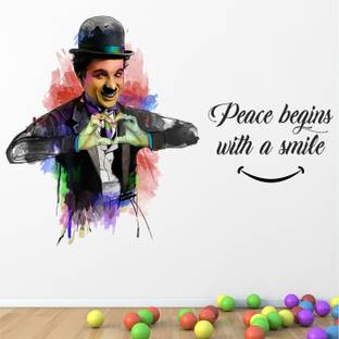 StickMe Charlie Chaplin - Inspirational - Motivational - Quotes - Creative - Colorful - Wall Sticker-SM816