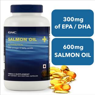 GNC Salmon Oil - 1000 mg Salmon Oil, 300mg mg of highly absorbable EPA/DHA Omega 3s