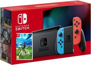 NINTENDO Switch with neon red and neon blue Joy?Con - Version 2 32 GB with The Legend of Zelda