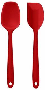 P-PLUS INTERNATIONAL Spatula Spoon Big 27cm+Spatula Big 27cm|Pack of 2 RED Non-Stick Spatula
