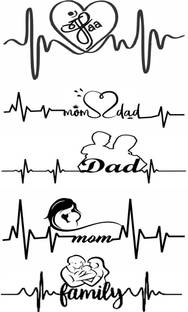 voorkoms Mom Dad and Family Temporary Tattoo Waterproof For Girls Men Women