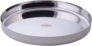 VINOD Khumcha Steel Thali, 2 Piece, Service for 2 (KHUM12) Dinner Plate