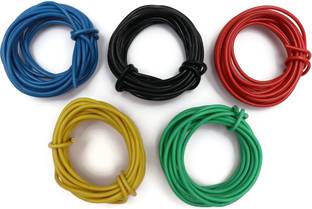 Electronic Spices Single Core Breadboard Jumper Hookup Wire"Pure Copper" Breadboard Wire 1 sq/mm Red, Yellow, Blue, Green, Black 2 m Wire