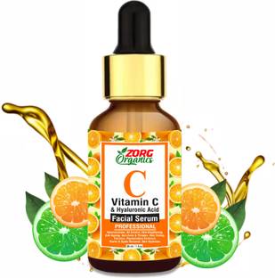 Zorg Organics Vitamin C Serum For Face With Hyaluronic Acid, Witch Hazel Extract, Grape Seed Extract, Face Pigmentation