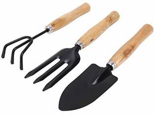 जिनप्री Gardening Tools kit Hand Cultivator, Small Trowel, Garden Fork (Set of 3) गार्डन टूल किट