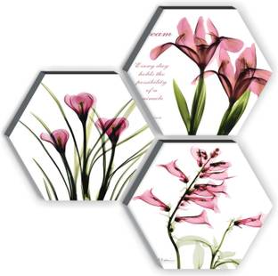 saf 6MM MDF HEXAGON FLORAL PAINTING Watercolor 21 inch x 21 inch Painting