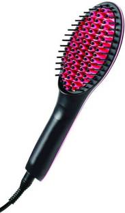 Woniry Straight Ceramic Brush with Lcd Display Hair Straightener (Black) Simply Fast Ceramic Brush with LCD Display Hair Straightener Brush