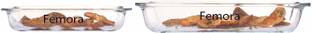 Femora Borosilicate Glass Rectangular Baking Dish Microwave Safe, Oven Safe, 1000ml, 1600ml, Set of 2 Baking Dish
