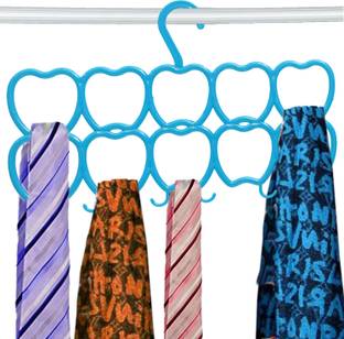 KUBER INDUSTRIES 10-Circle Plastic Heart Design Hanger for Scarf, Shawl, Tie, Belt, Closet Accessory Wardrobe Organizer (MultiColor) - CTKTC30771 Scarf Organizer