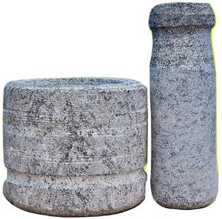 Nakshathra Mortar and Pestle Set In Stone Stoneware Masher