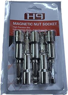 h9 H9 1/4 " Shank 8mm Hex Magnetic Power Nut Driver Drill Bit Socket adaptors Wrench Nut setter Set For Industrial & Home Use For Screwdriver Tools (M 8mm x 65mm) Ratchet Screwdriver
