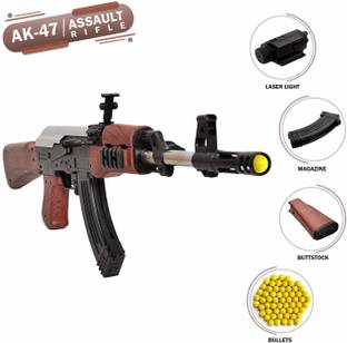 Amitasha Assault Rifle Ak-47 Toy Gun with Extra 100 Plastic Bullets Guns & Darts