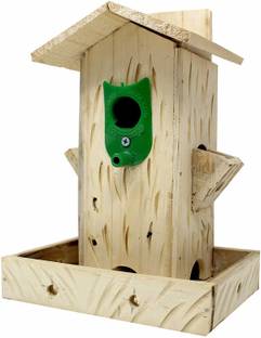 AMIJIVDAYA Wooden Wall mount Bird feeder Pack of 1 Window Bird Feeder Bird Feeder
