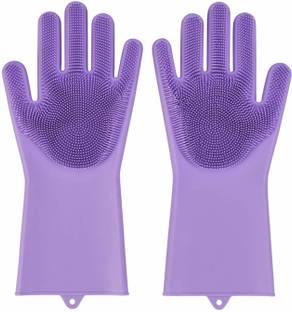 ADA Heavy Duty Magic Silicone Washing Gloves, Latex Free Scrubbing Cleaning Gloves Wet and Dry Glove