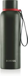 BOROSIL Trek Vacuum Insulated Water Bottle, 20 Hours Hot & 24 Hours Cold, 700 ml, Green 850 ml Flask