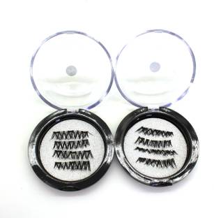Vinayakart 8 Pcs Triple Magnetic Eyelashes 3D Reusable False Lashes Criss Cross No-glue Magnet Eye Lashes