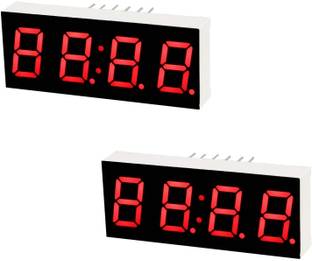 Electrobot 2Pcs 4-Bit 7-Segment 0.56" Red LED Digital Display Tube For DIY or Arduino Timer Counter and Clock Electronic Hobby Kit