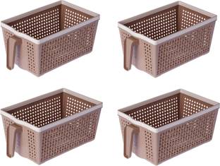 NAYASA KITIKIN FRILL BASKET SMALL SIZE MULTICOLOR COLOR SET OF 4 Plastic Fruit & Vegetable Basket