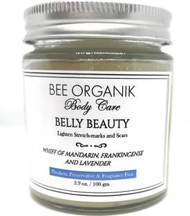 bee organik Belly Beauty Butter | Lighten Stretch Marks | Remove Scars | Soften & Moisturize | Firm & Tighten Skin | Mandarin, Frankincense & Lavender
