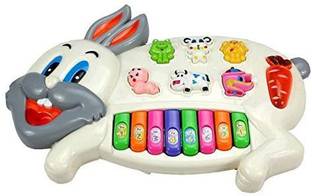 mega star Rabbits Musical Piano with 3 Modes Animal Sounds, Flashing Lights & Wonderful Music